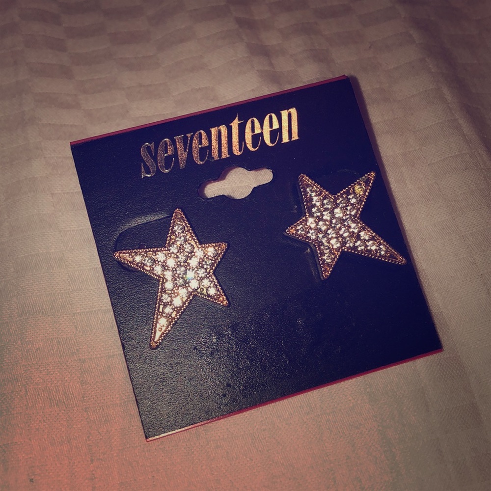 Gold Pave Stars Studs